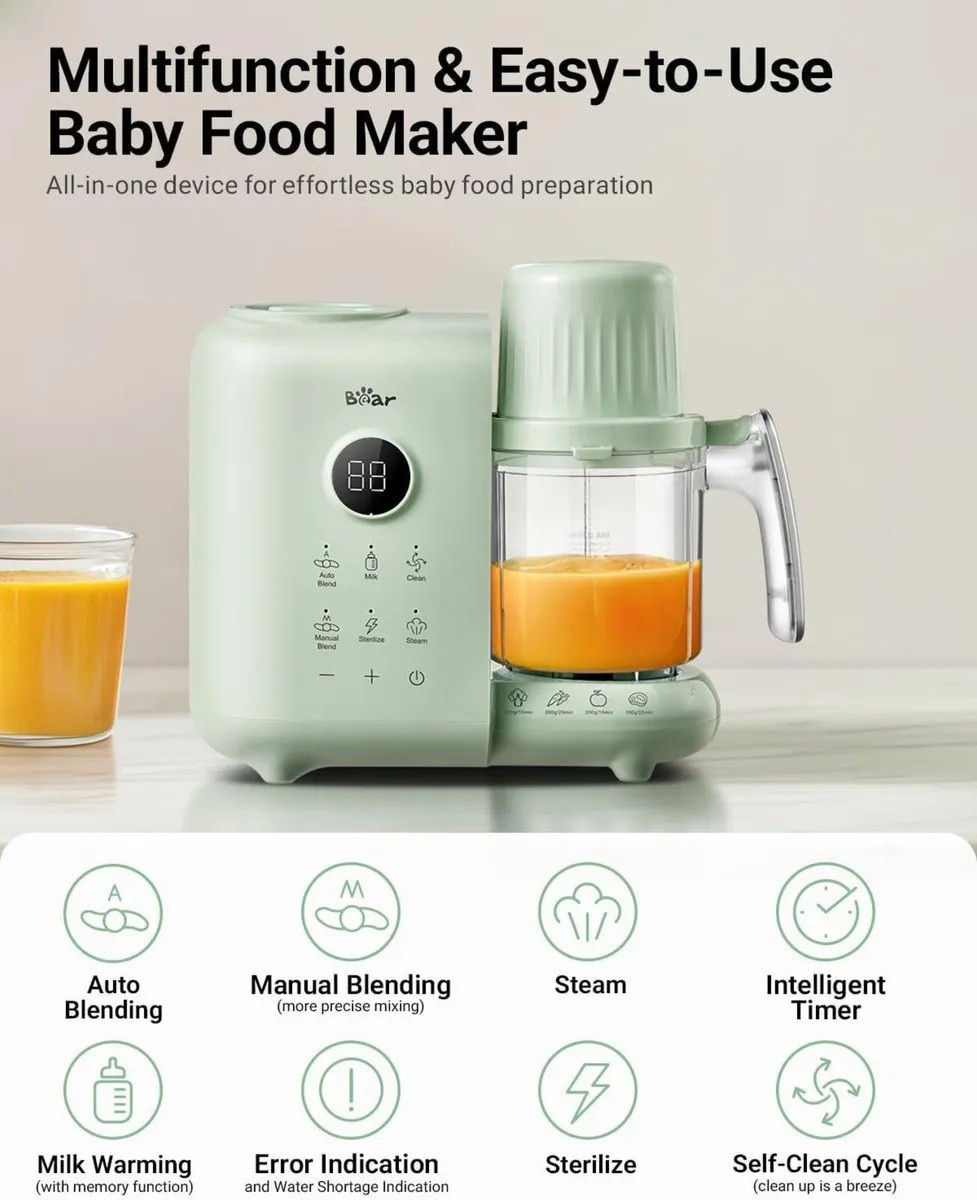 Baby Food Blender with Dual-Layer Steam Baskets - Image 2