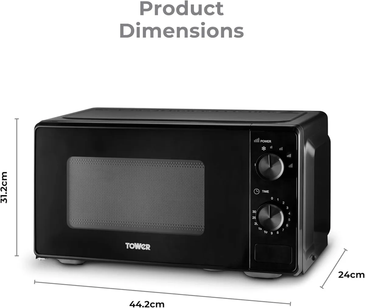 Manual 20 Litre 800W Microwave with Dial Controls - Image 2