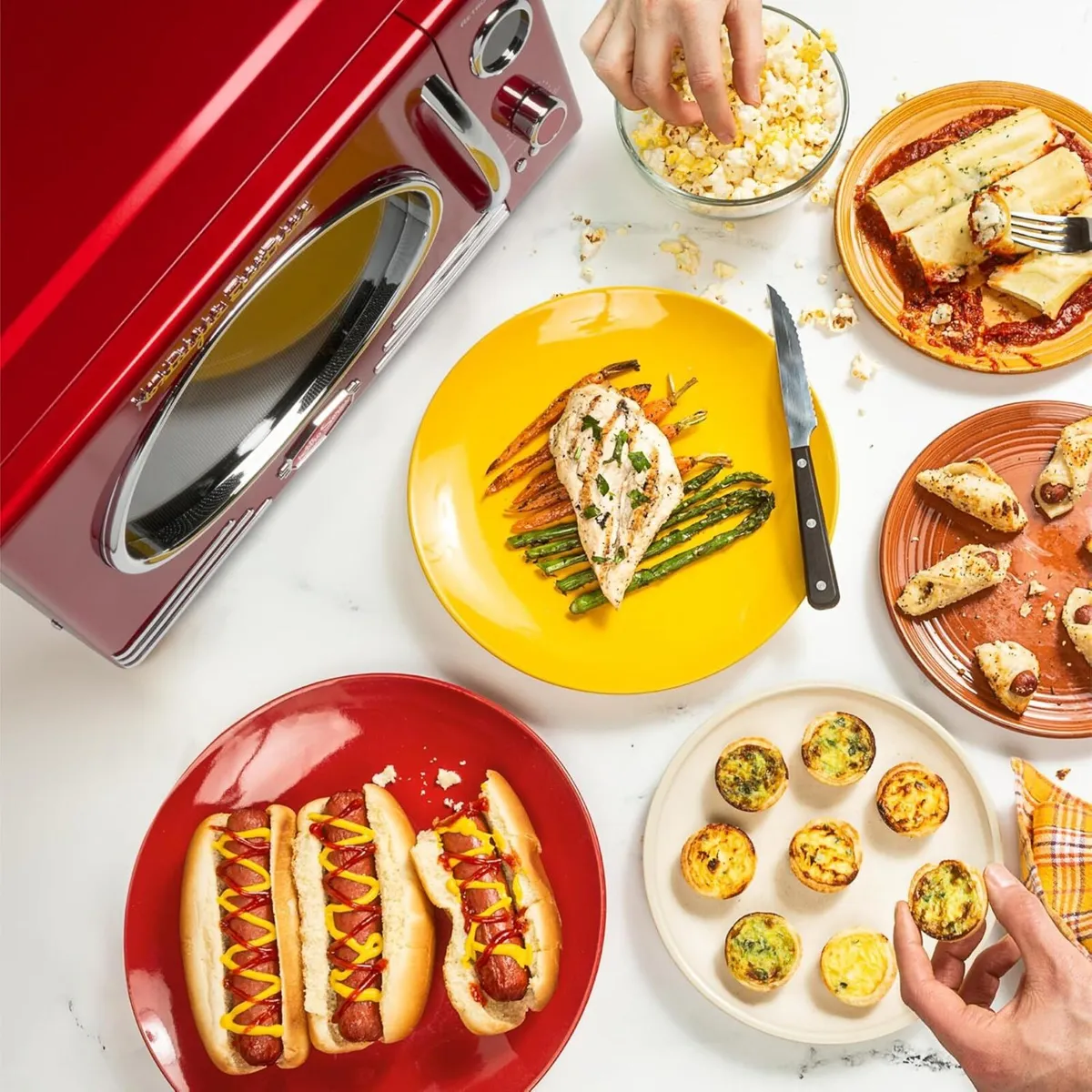 Retro Countertop Microwave Oven - Large 800-Watt - Image 2