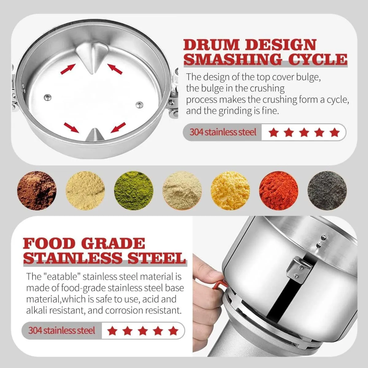 Grain Mill Grinder 550g High Speed 25000R/Min - Image 4