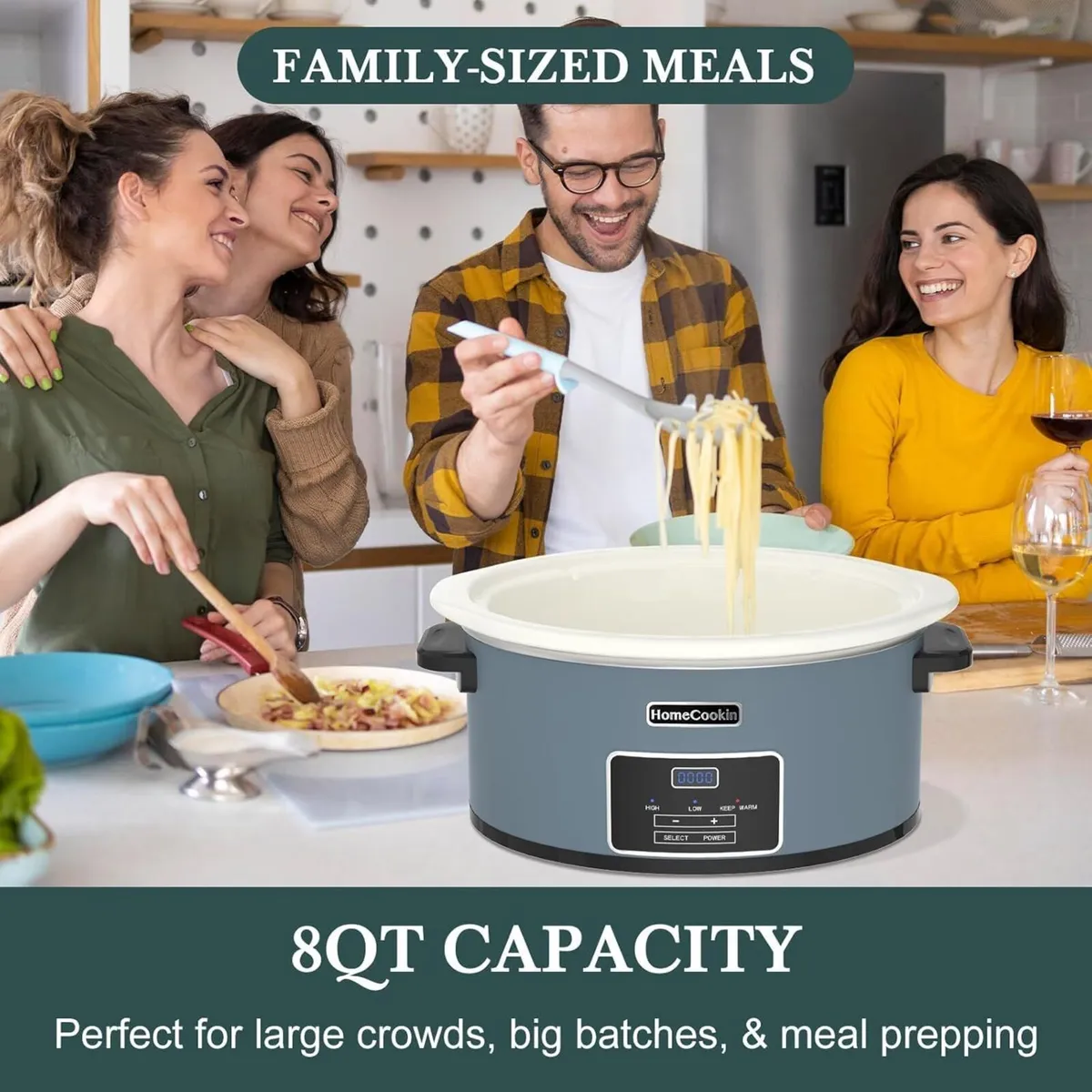 - 8 Quart Programmable Slow Cooker with Timer to - Image 2