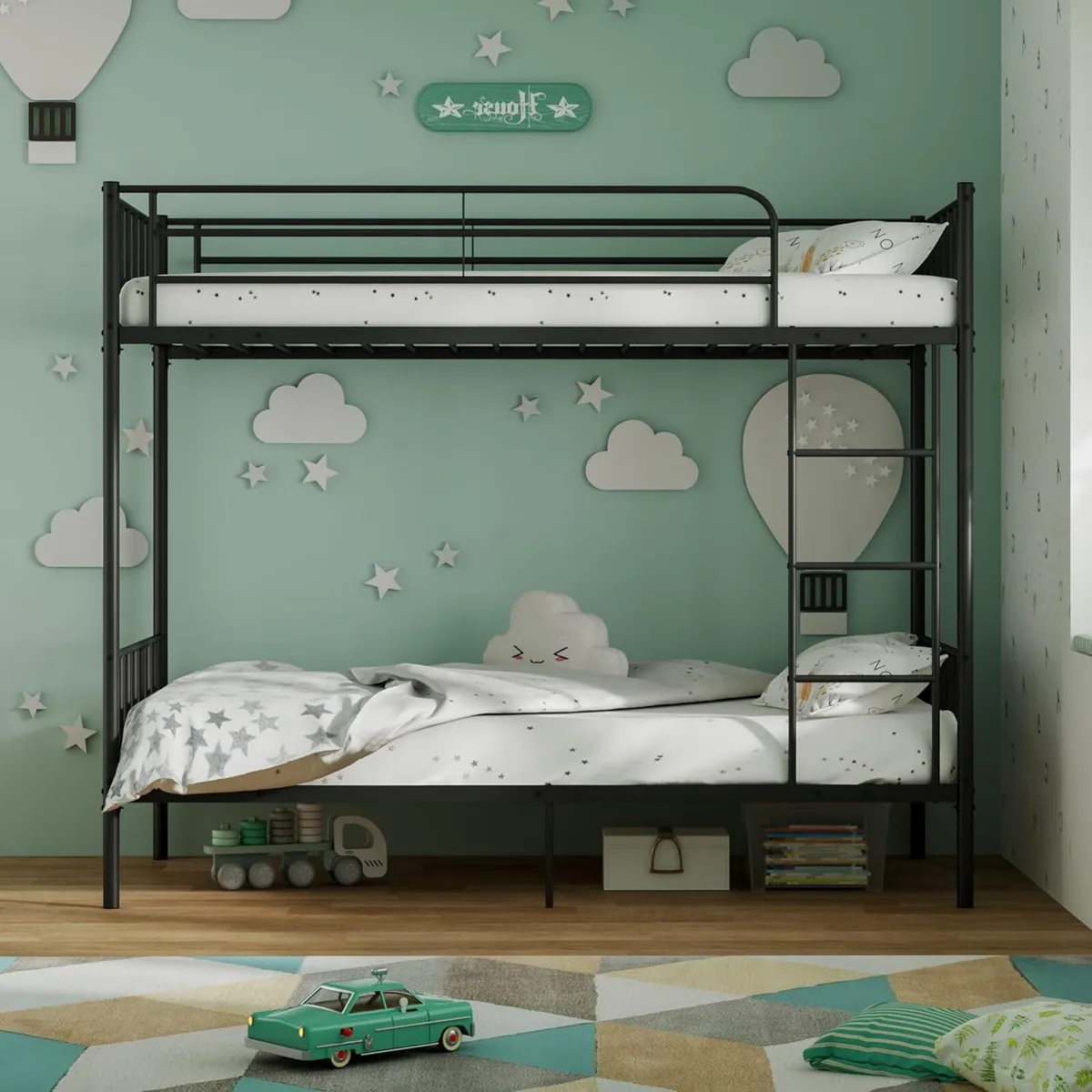 3FT Double Bunk Bed Metal Frame Doube Over Size - Image 2