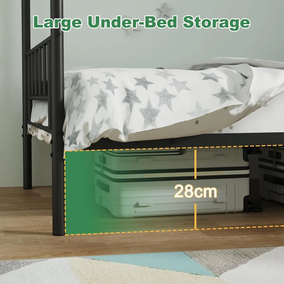 3FT Double Bunk Bed Metal Frame Doube Over Size - Image 3