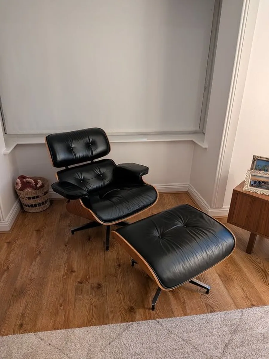 Eames Style Lounge Chair & Ottoman - Image 1