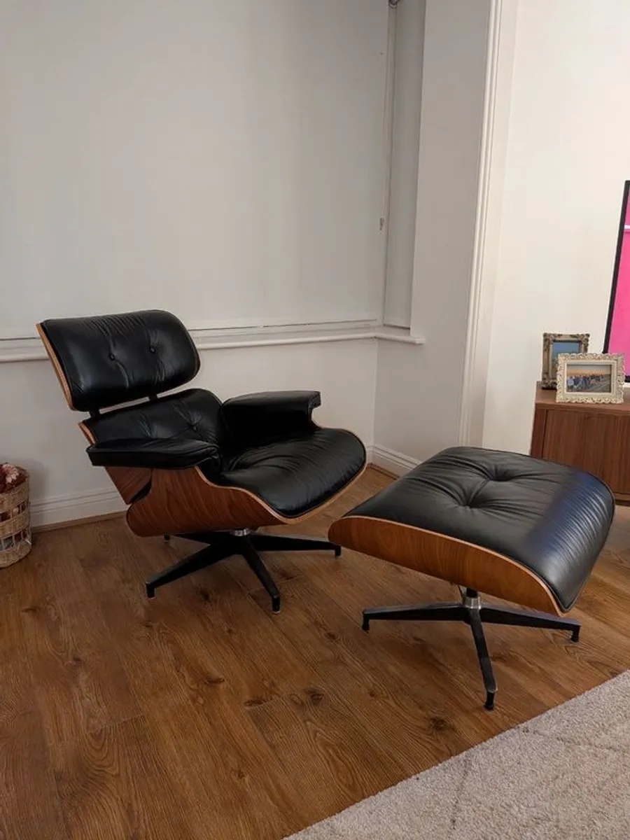 Eames Style Lounge Chair & Ottoman - Image 2