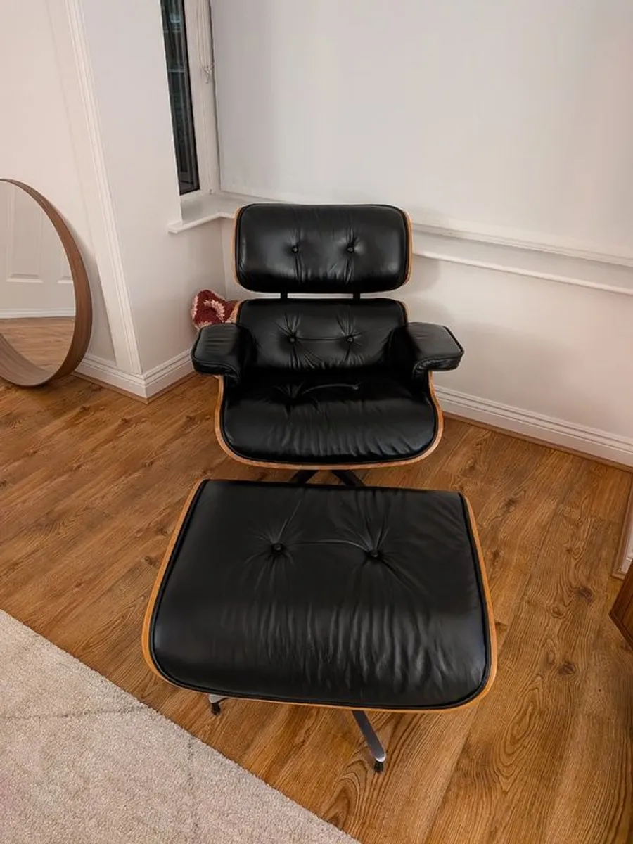 Eames Style Lounge Chair & Ottoman - Image 3