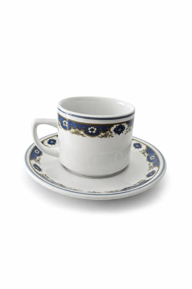 Vintage Churchill blue & gold cups and saucer’s - Image 1