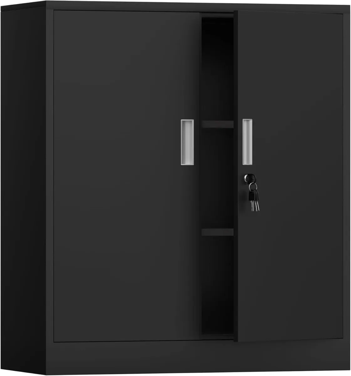 Metal Storage Cupboard with Locking Doors and 2 - Image 1
