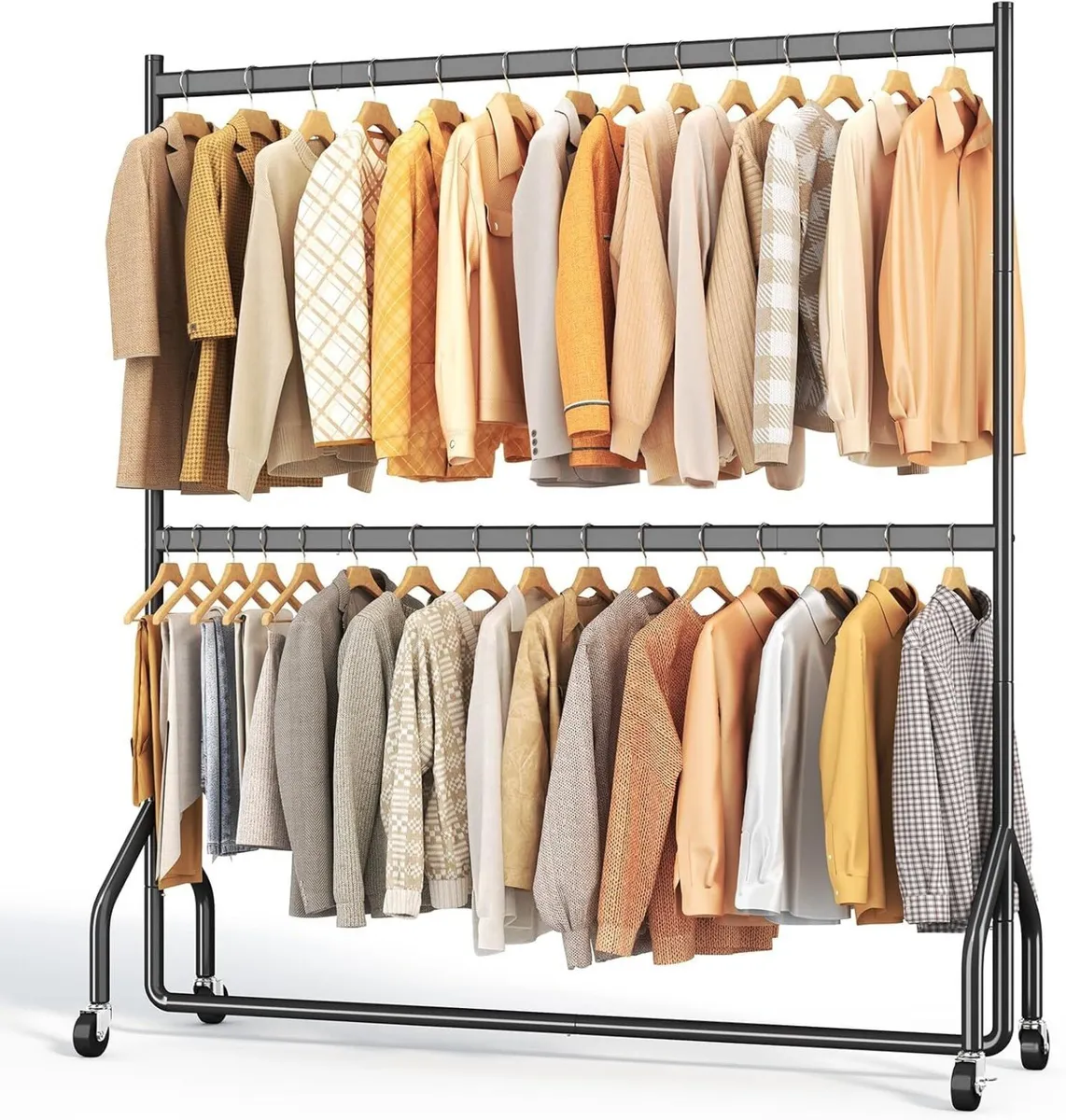 Heavy Duty Double Rail Clothes Rack with 160kg - Image 1