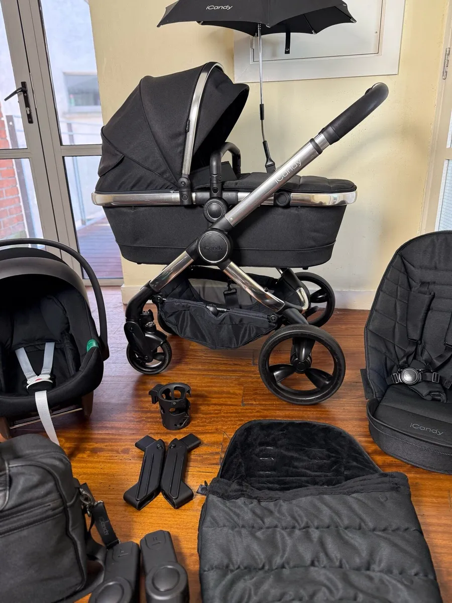 ICandy peach pram  Cybex car seat isofix - Image 2