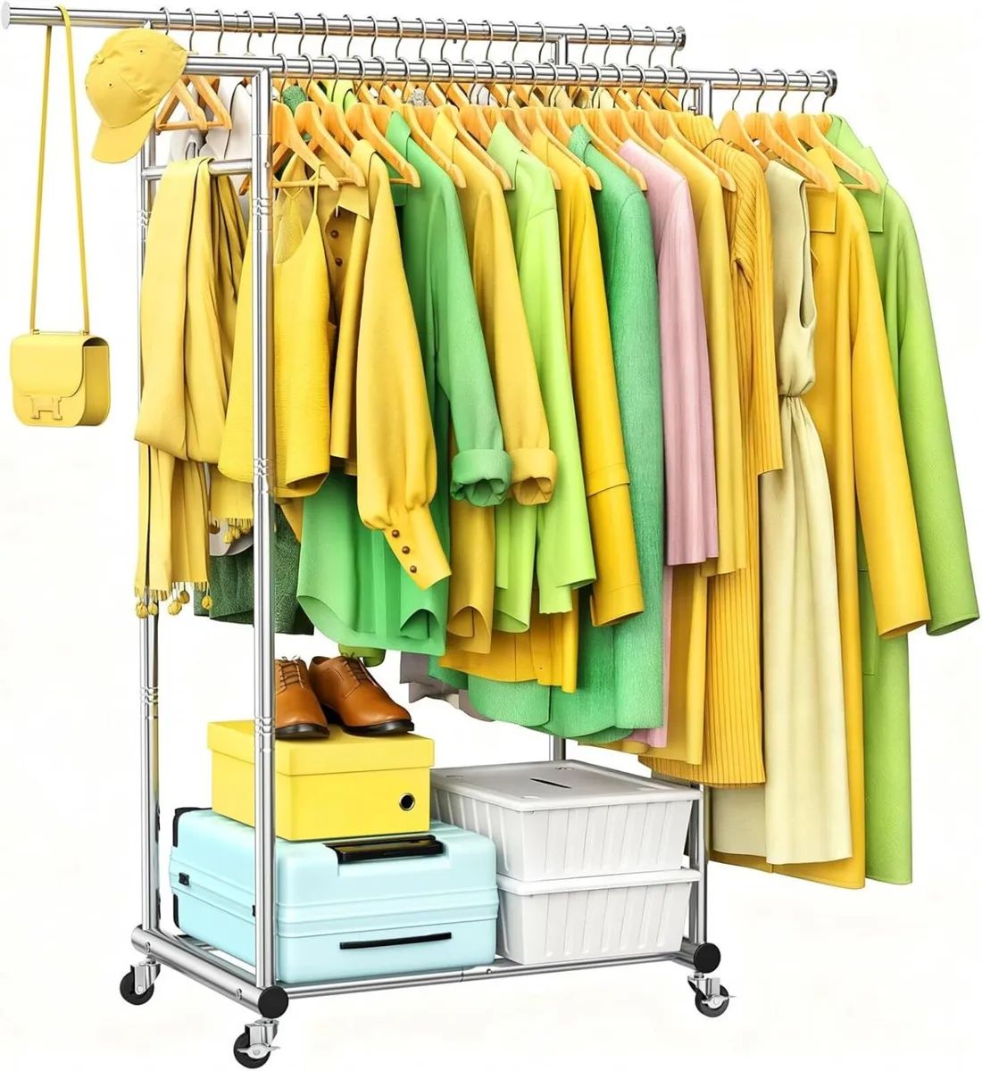 Double Rods Clothing Rack for Hanging Clothes - Image 1