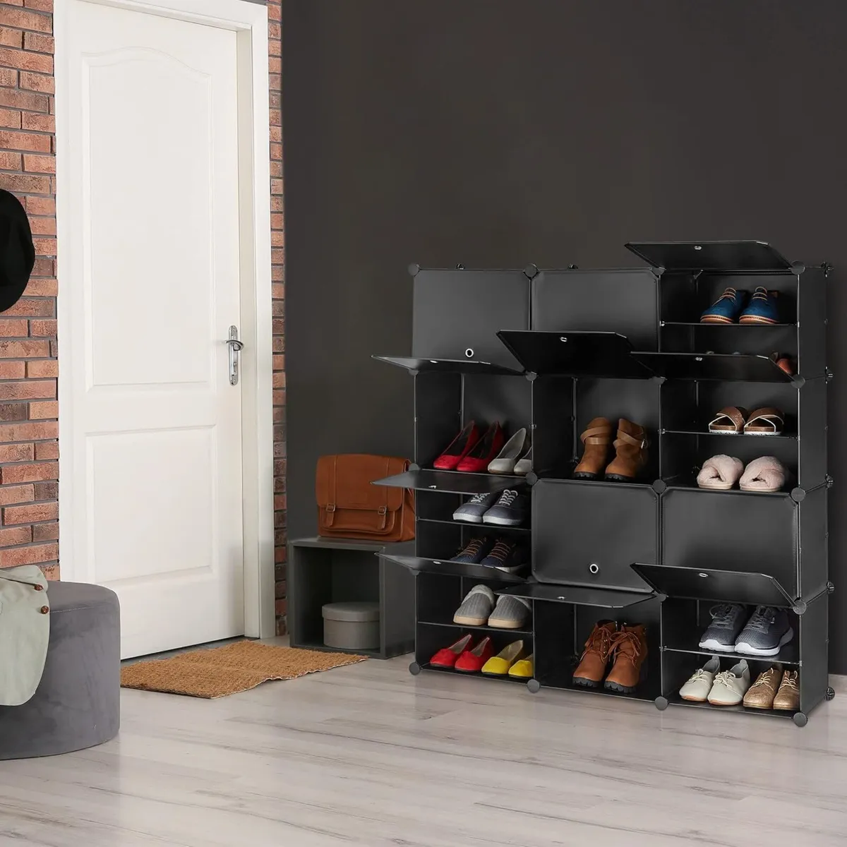 Shoe Cabinet Storage with Doors HxWxD: 125 x 31.5 - Image 2