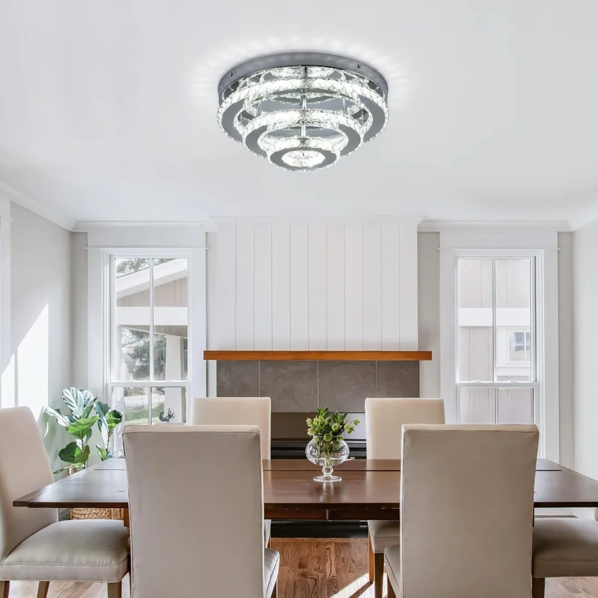 13.8 Inch Modern Crystal LED Chandelier Triple - Image 2