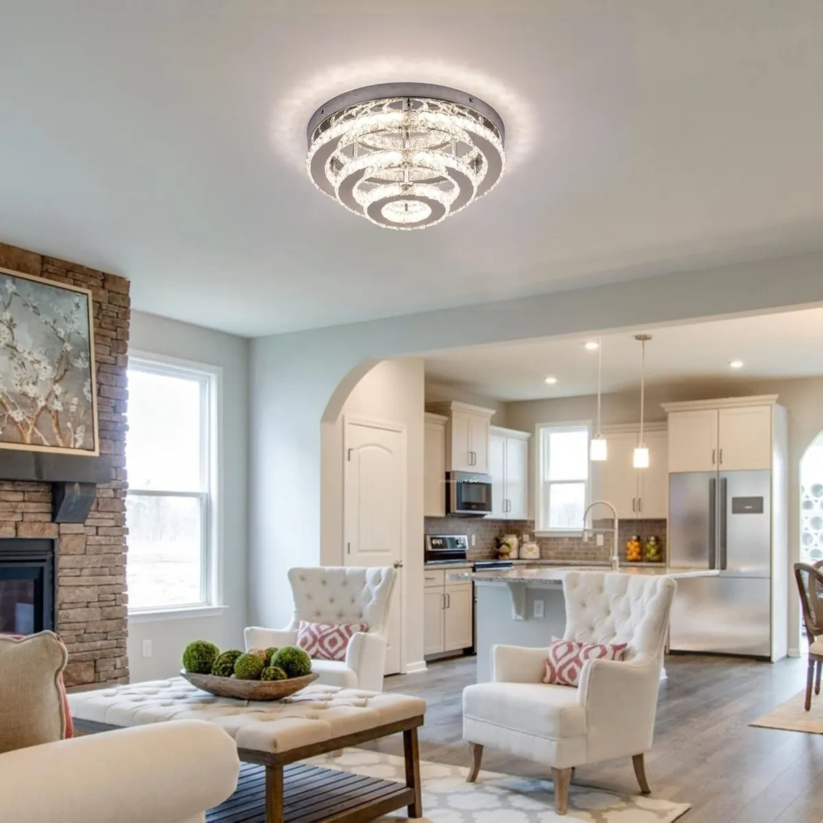 13.8 Inch Modern Crystal LED Chandelier Triple - Image 4