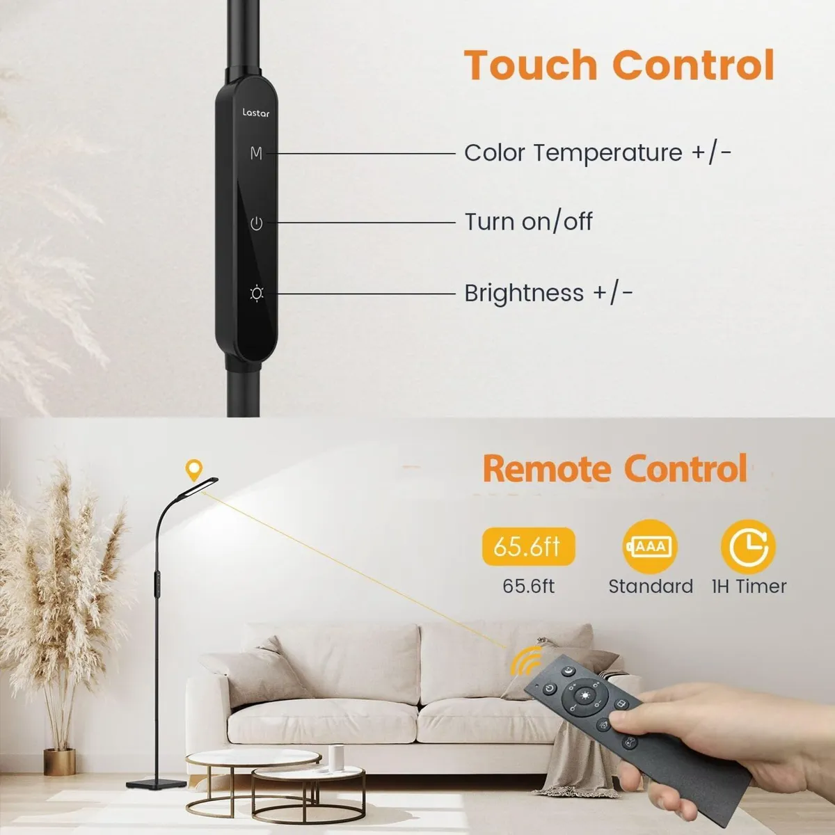 LED Floor Lamp Lamps For Living Room with Remote - Image 2