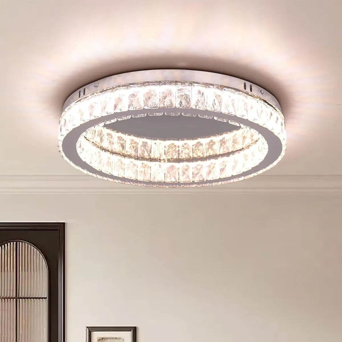 Fintonglan 17.7 Dimmable Crystal LED Ceiling - Image 1