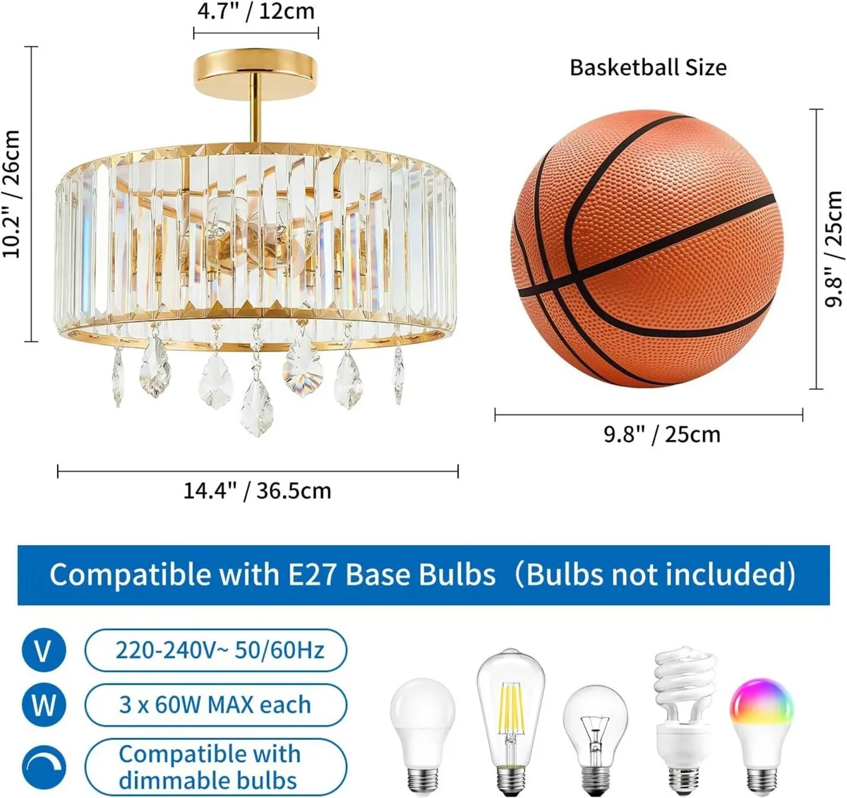 Gold Lampshade Light Shade Kitchen Lights Ceiling - Image 2