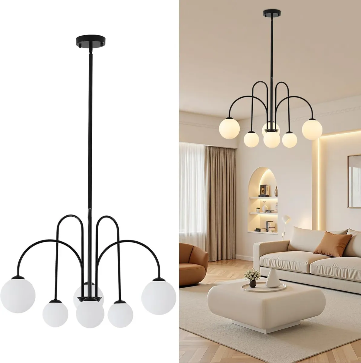 6 Lights Modern Chandeliers Ceiling Light Living - Image 2
