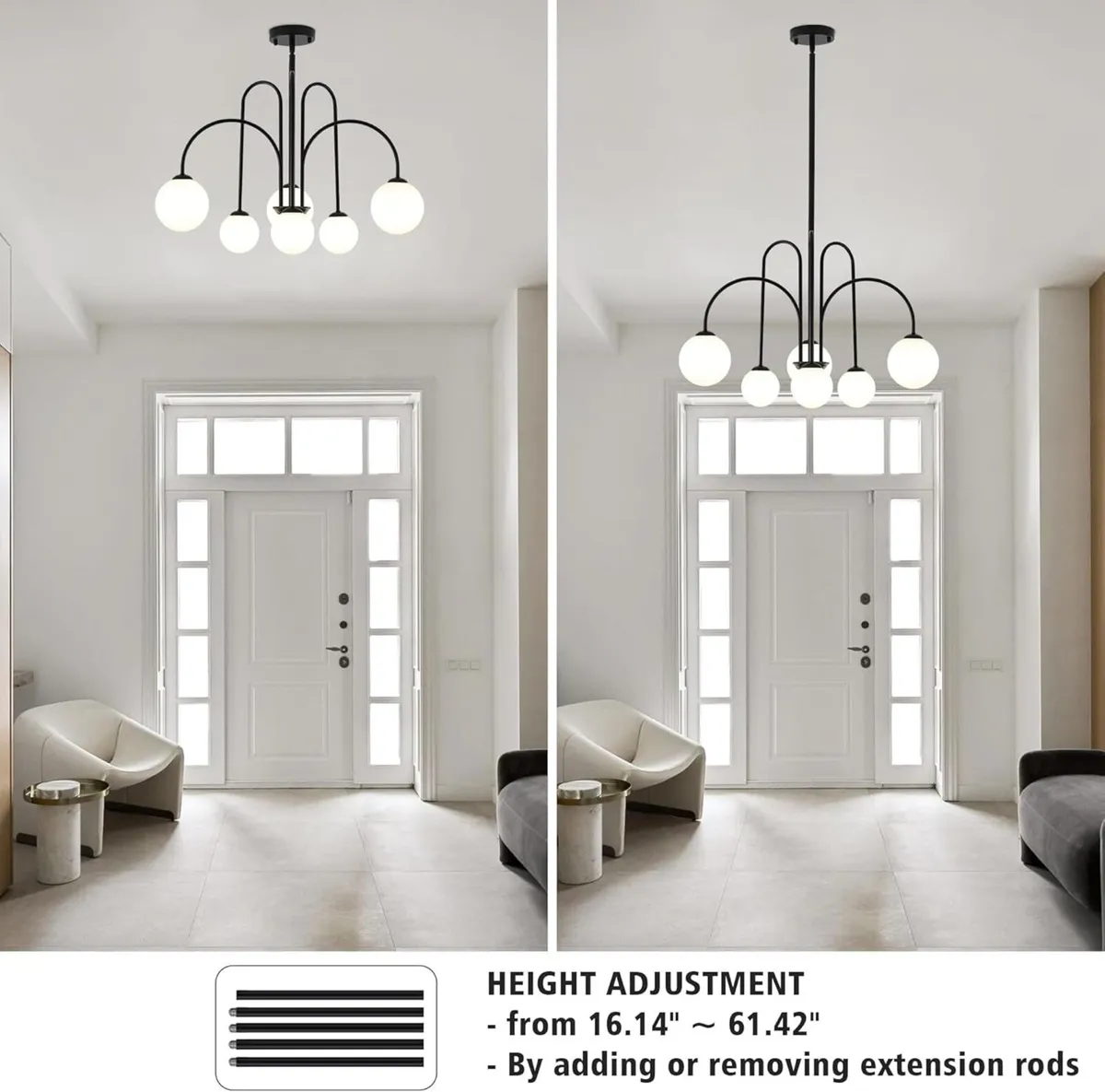 6 Lights Modern Chandeliers Ceiling Light Living - Image 4