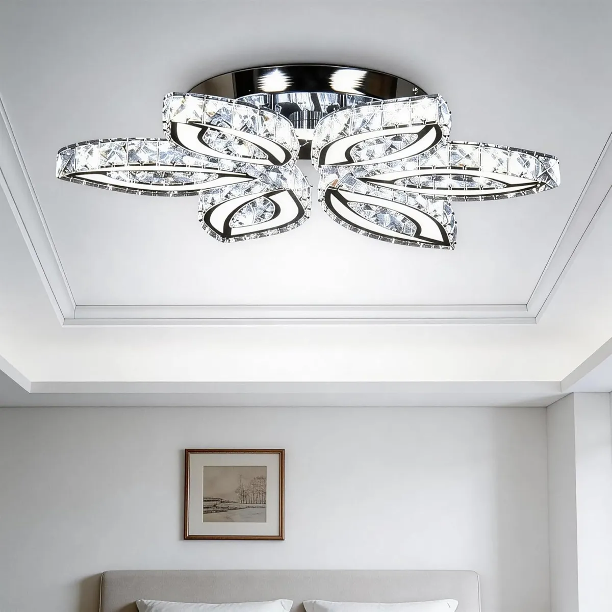 20-inch Modern Crystal Chandelier Flower-Shaped - Image 1