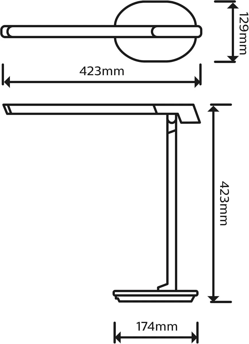 LED Sword Desk Lamp Cool White Light 4000K - Grey - Image 3