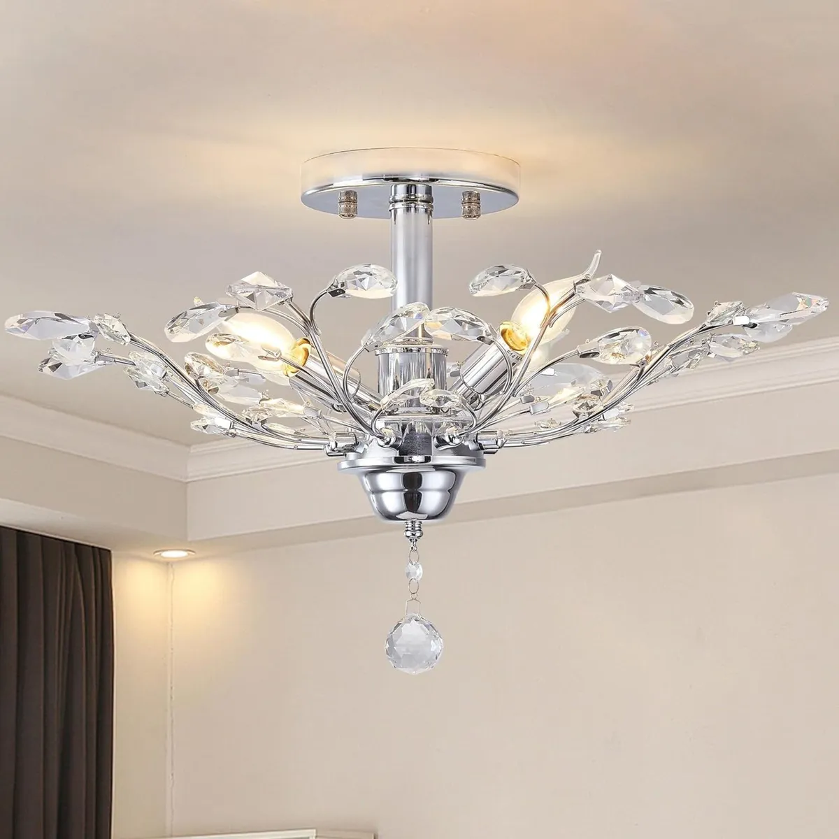 Vintage K9 Clear Crystal Chandeliers Ceiling - Image 1