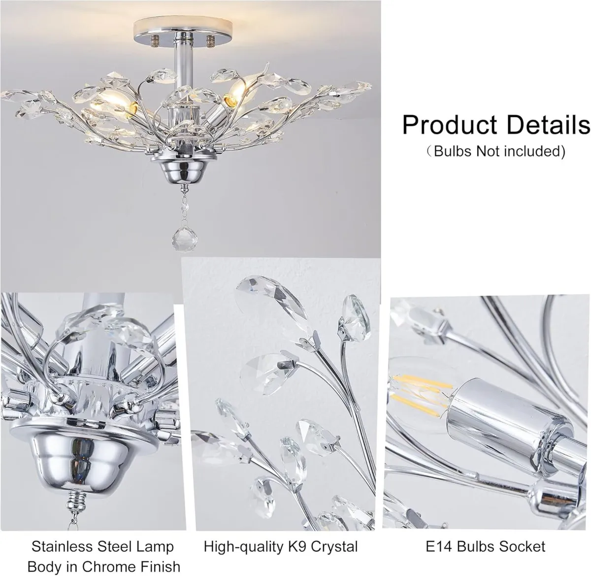 Vintage K9 Clear Crystal Chandeliers Ceiling - Image 3