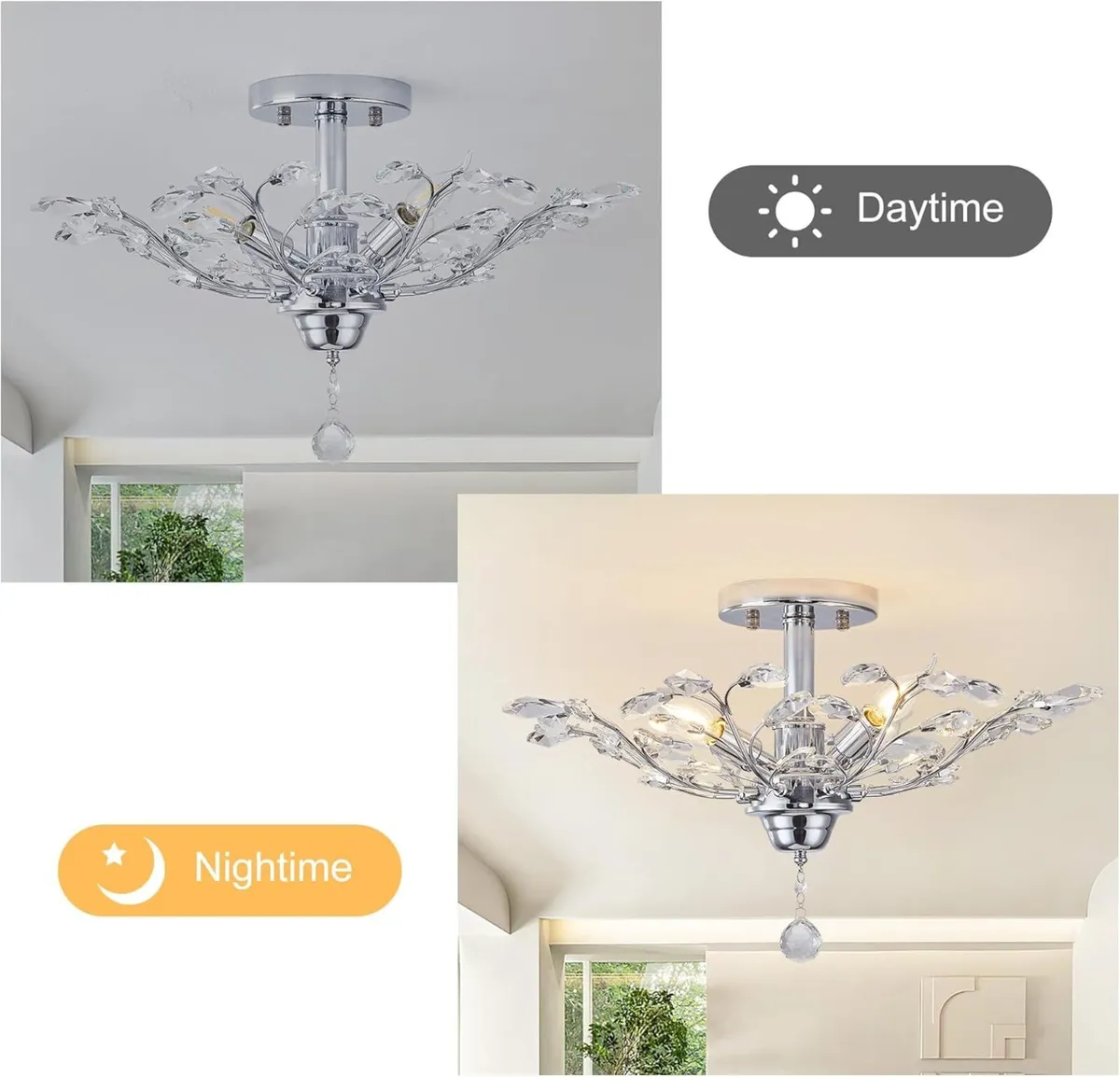 Vintage K9 Clear Crystal Chandeliers Ceiling - Image 4