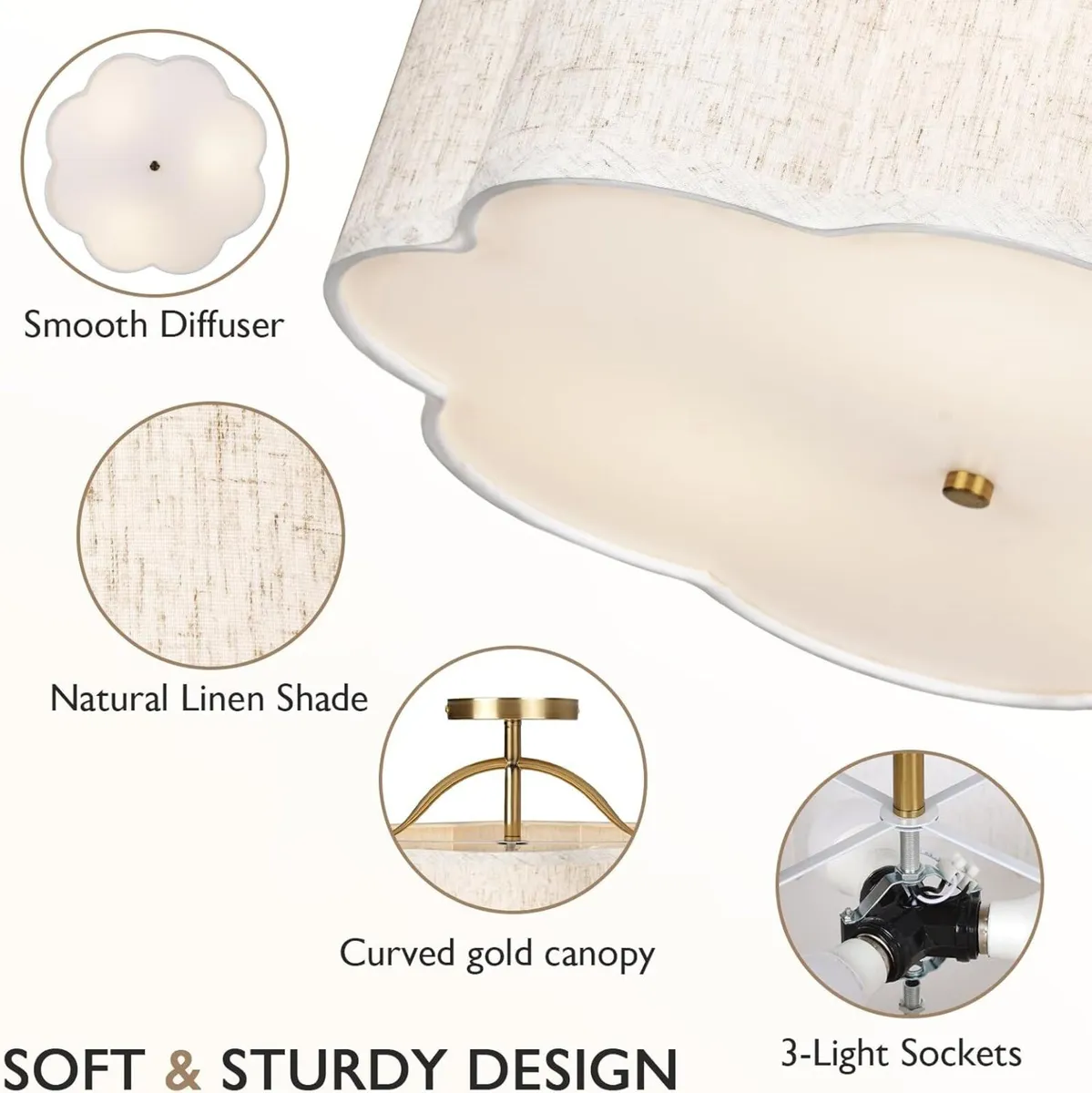 Semi Flush Mount Ceiling Light Ø40cm Modern - Image 3