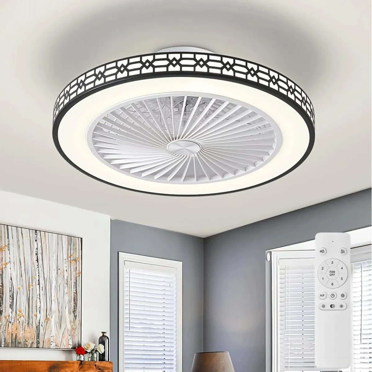 Low Profile Ceiling Fans with Lights and Remote - Image 1