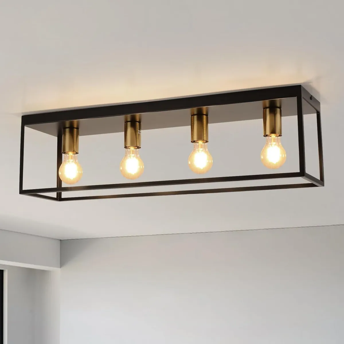Black Ceiling Lights 4 Modern Industrial Light - Image 1