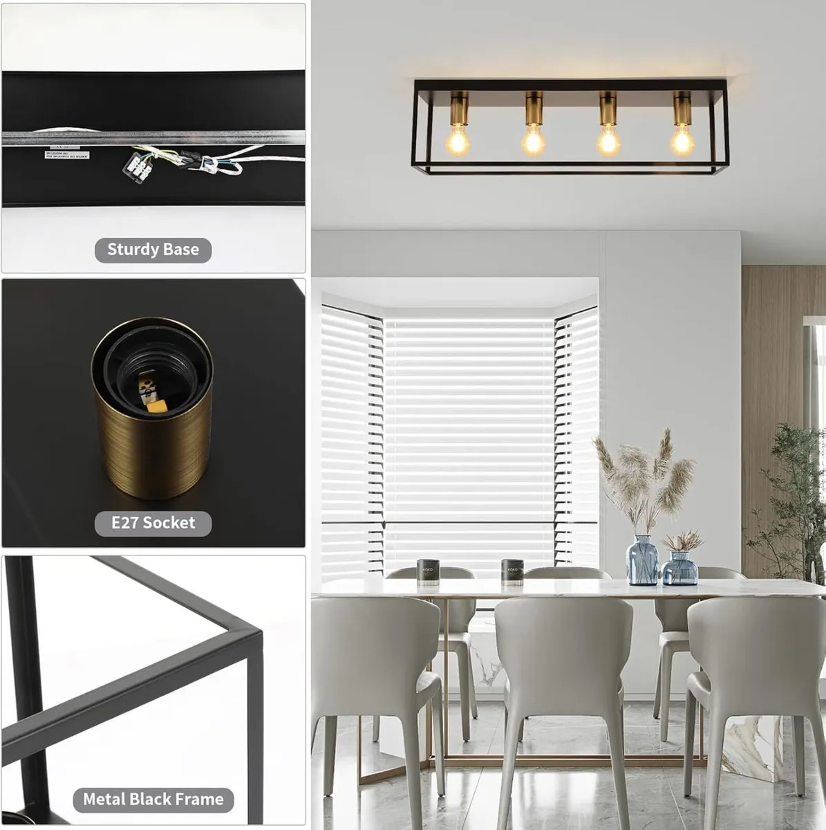 Black Ceiling Lights 4 Modern Industrial Light - Image 4