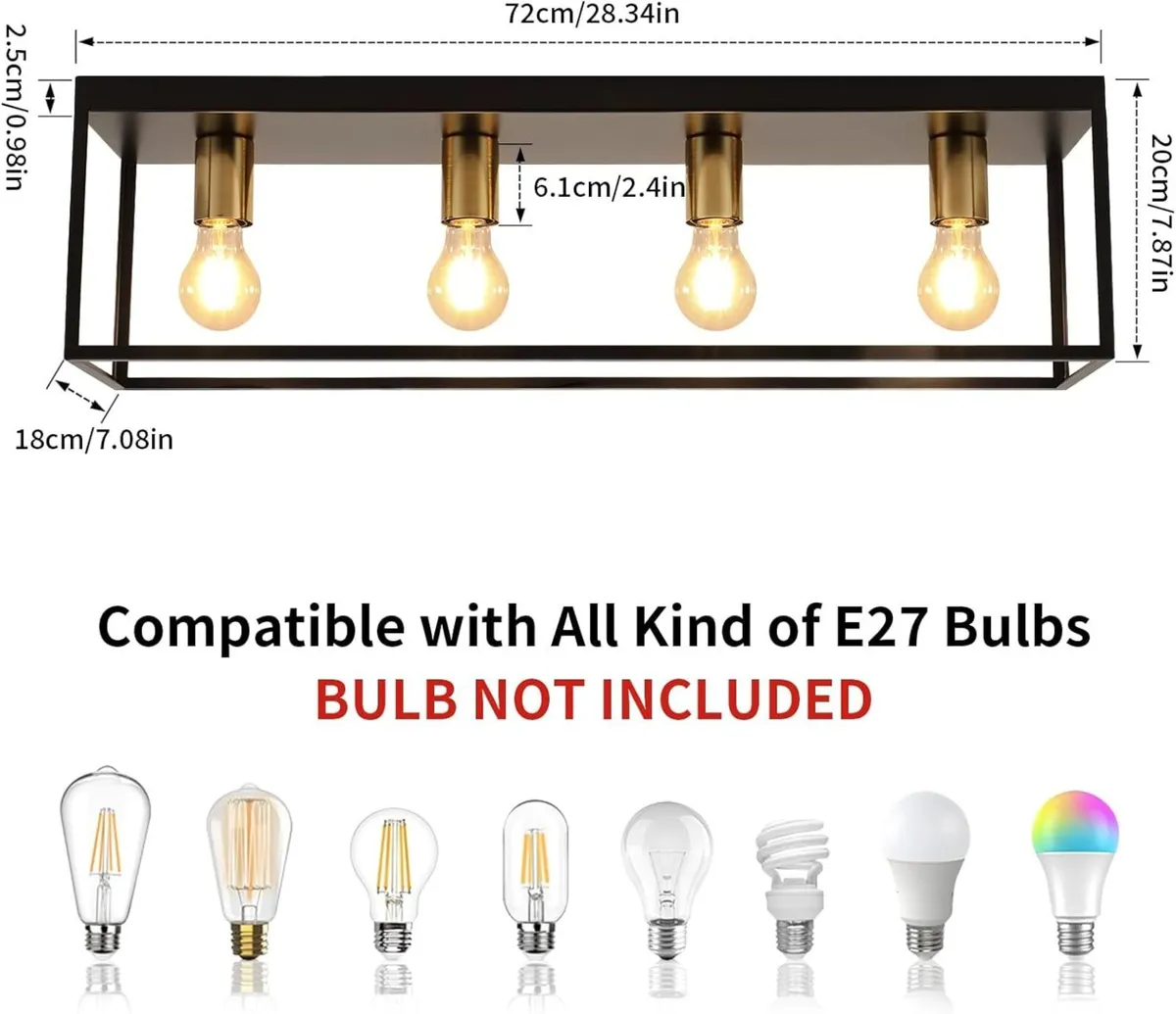 Black Ceiling Lights 4 Modern Industrial Light - Image 3