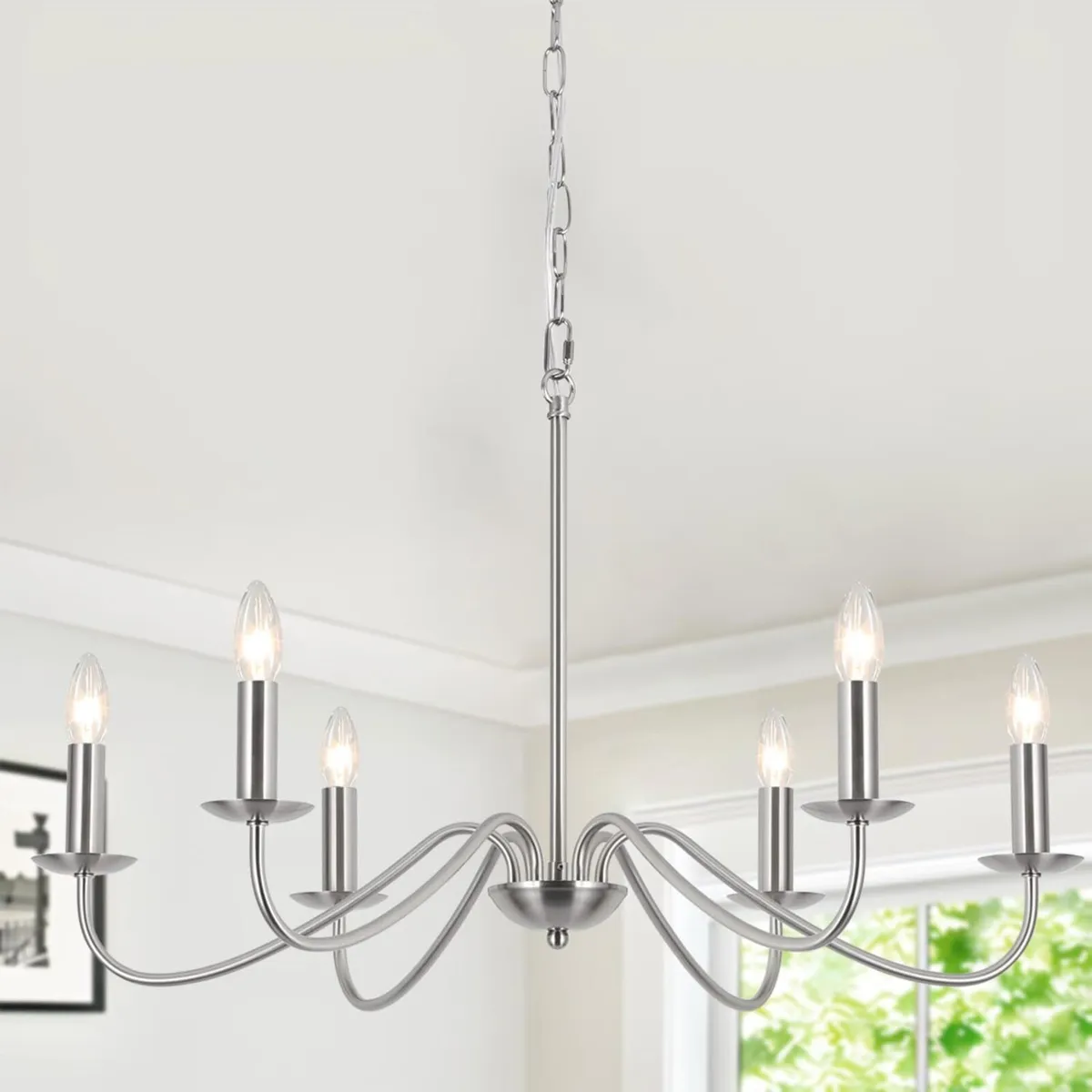 Silver Chandeliers Ceiling Lights Living Room 6 - Image 1