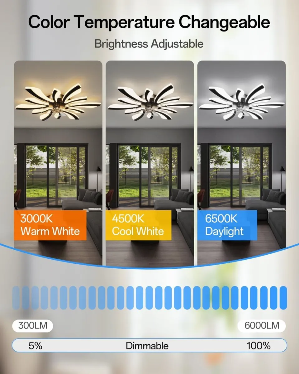 30.7 Ceiling Fans with Lights and Remote Large - Image 2