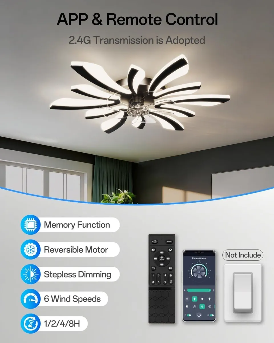 30.7 Ceiling Fans with Lights and Remote Large - Image 4