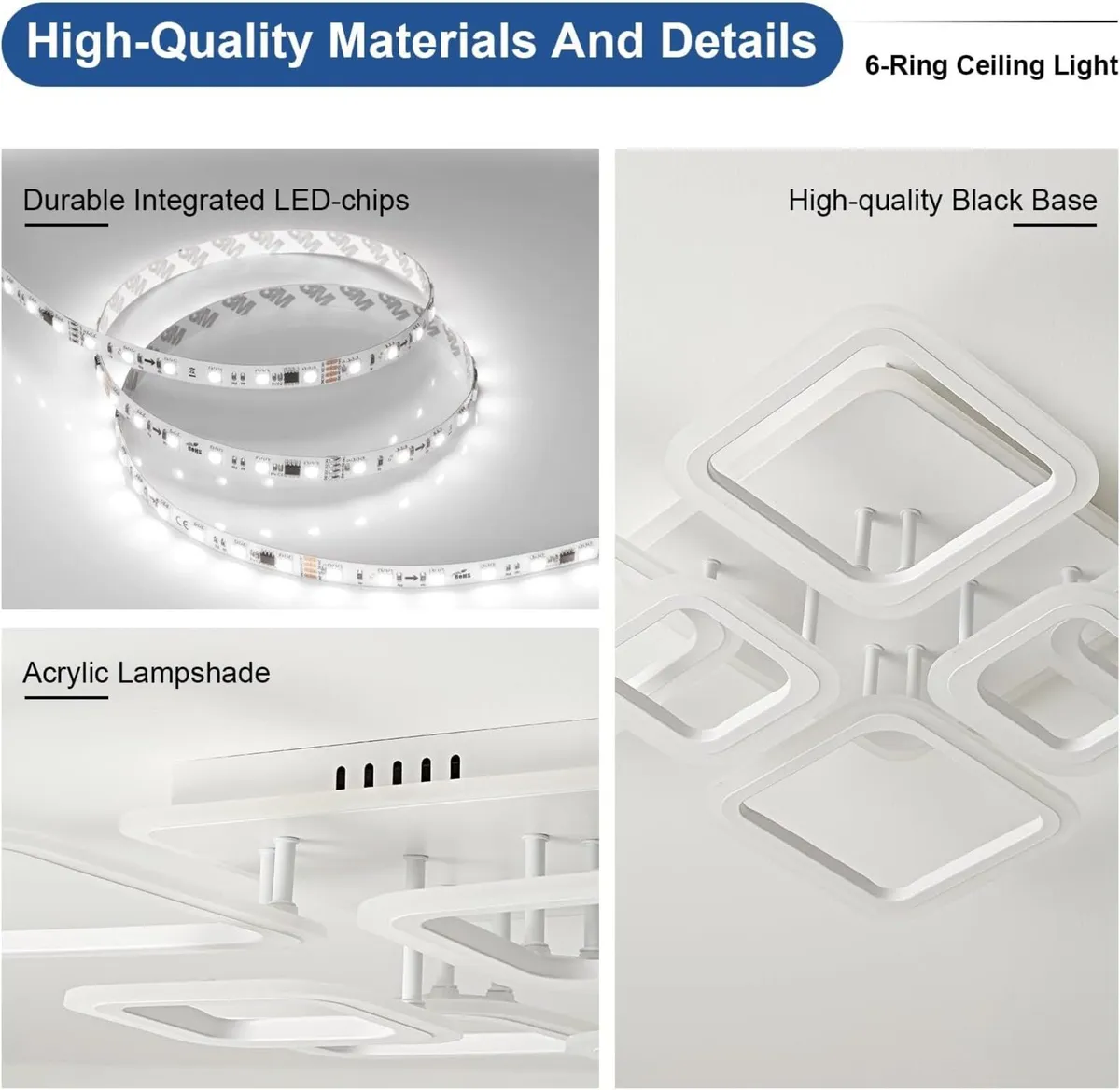 Modern LED Ceiling Lights Flush Mount 48W - Image 3