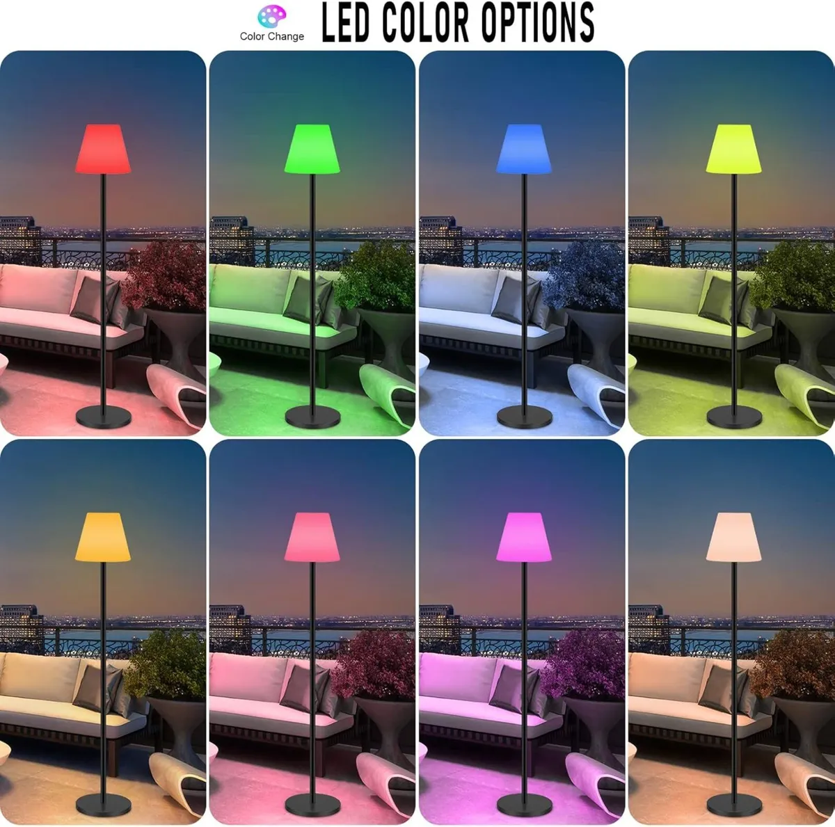 Solar Floor Lamp Outdoor Lamps for Patio Waterproo - Image 2