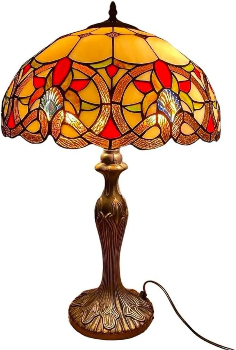 Tiffany Table Lamp 16 inch Handcrafted Shade - Image 1