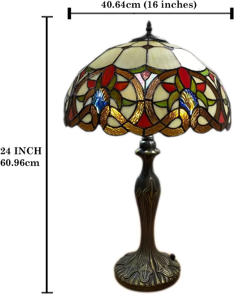 Tiffany Table Lamp 16 inch Handcrafted Shade - Image 4