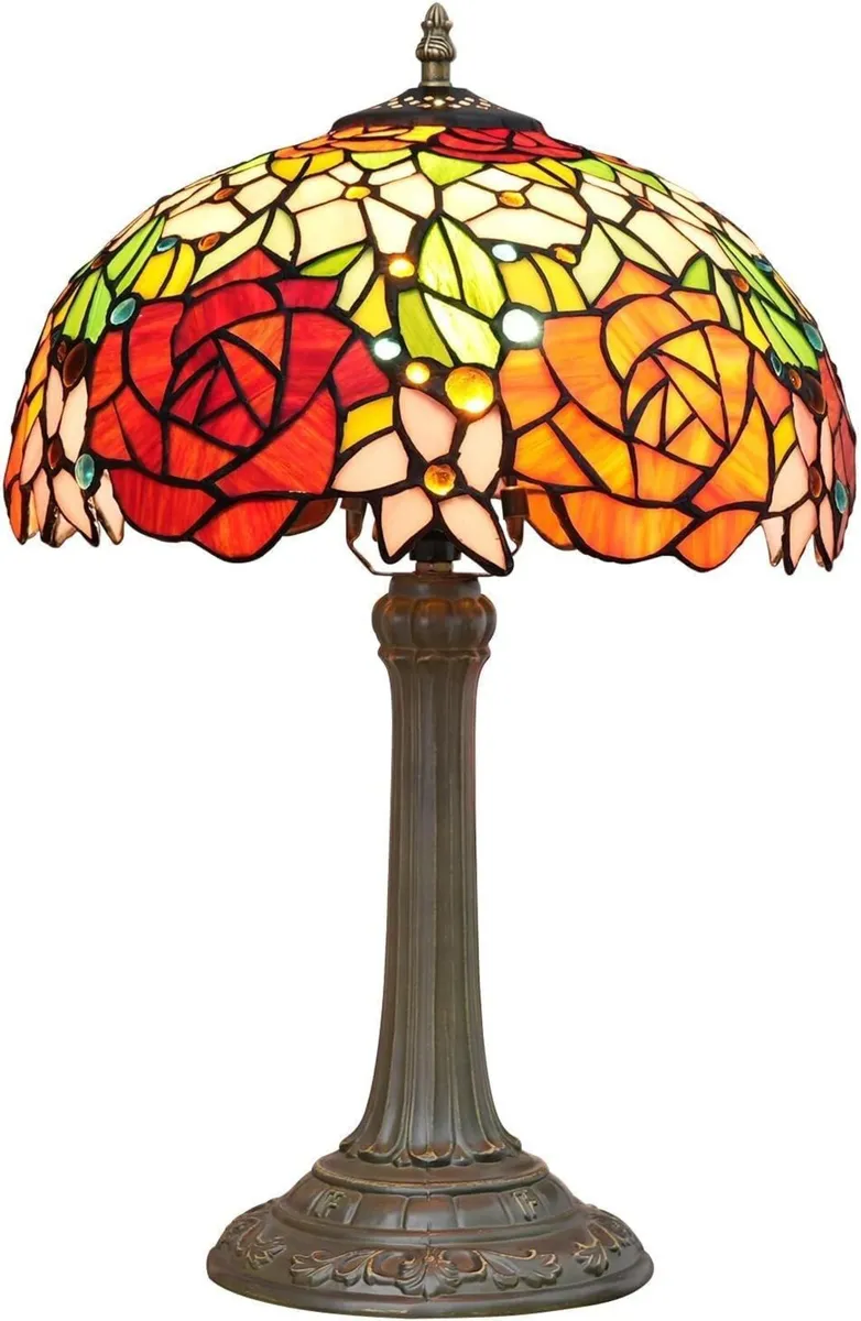 Tiffany Lamp Stained Glass Bedside Table Lamps - Image 1