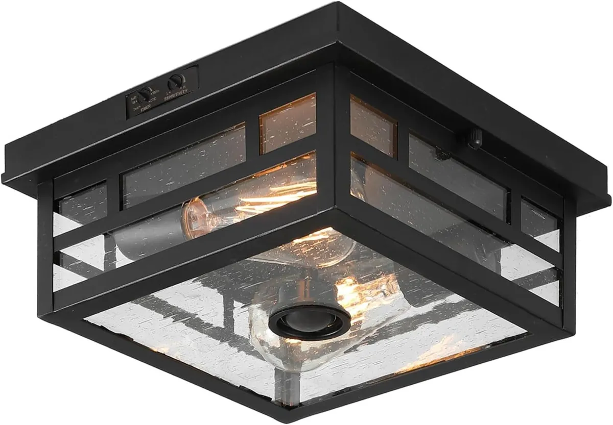 Outdoor Flush Mount Motion Sensor Ceiling Light - - Image 1