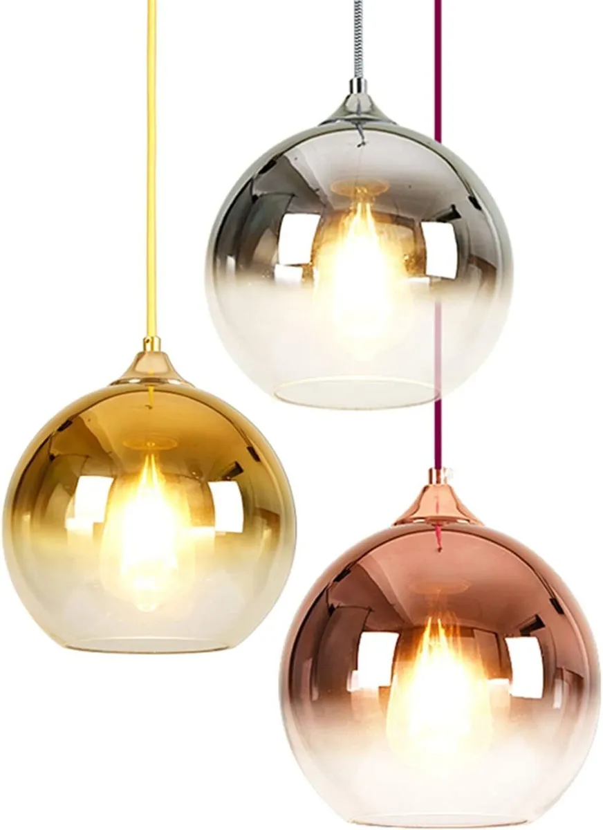 Spherical Gradient Color Glass Pendant Light - Image 2