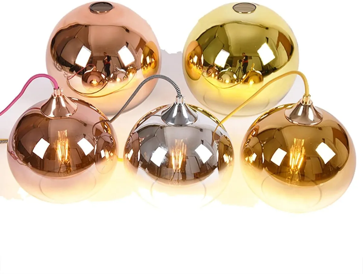 Spherical Gradient Color Glass Pendant Light - Image 3