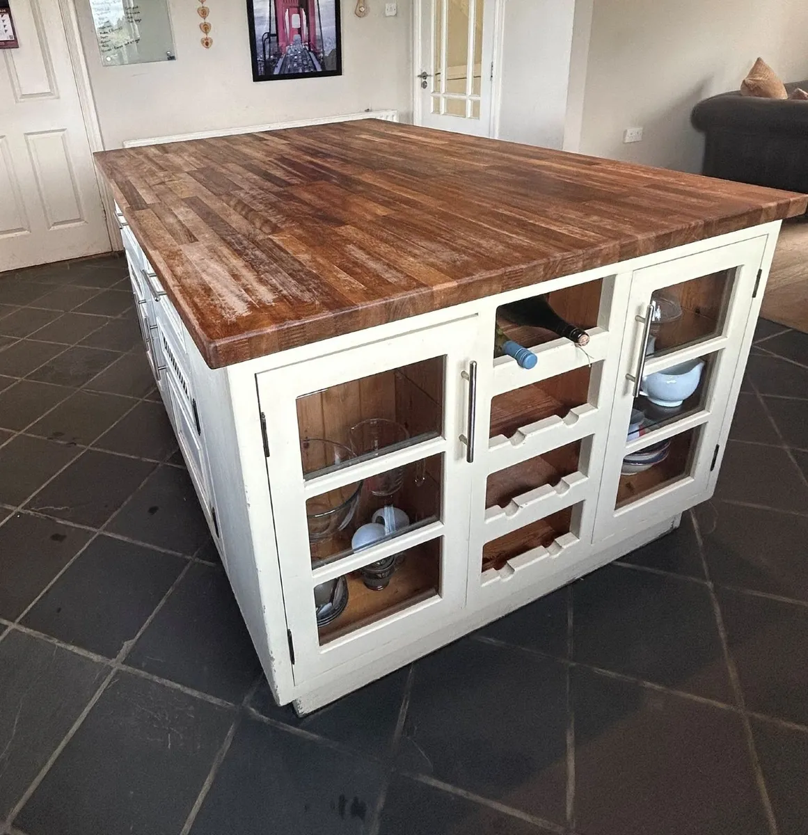 Bespoke Solid Iroko Kitchen Island – Handcrafted - Image 1