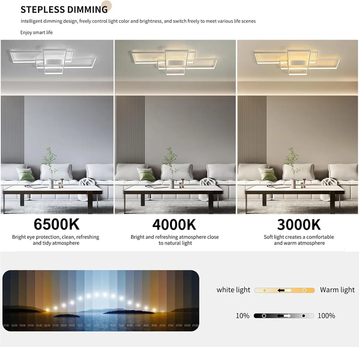 Ceiling Light Dimmable LED Chandelier with Remote - Image 3