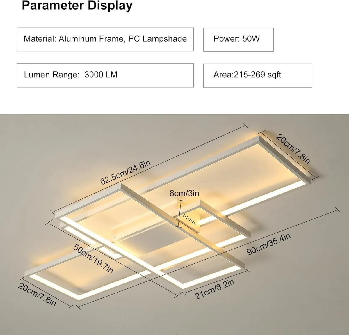 Ceiling Light Dimmable LED Chandelier with Remote - Image 4