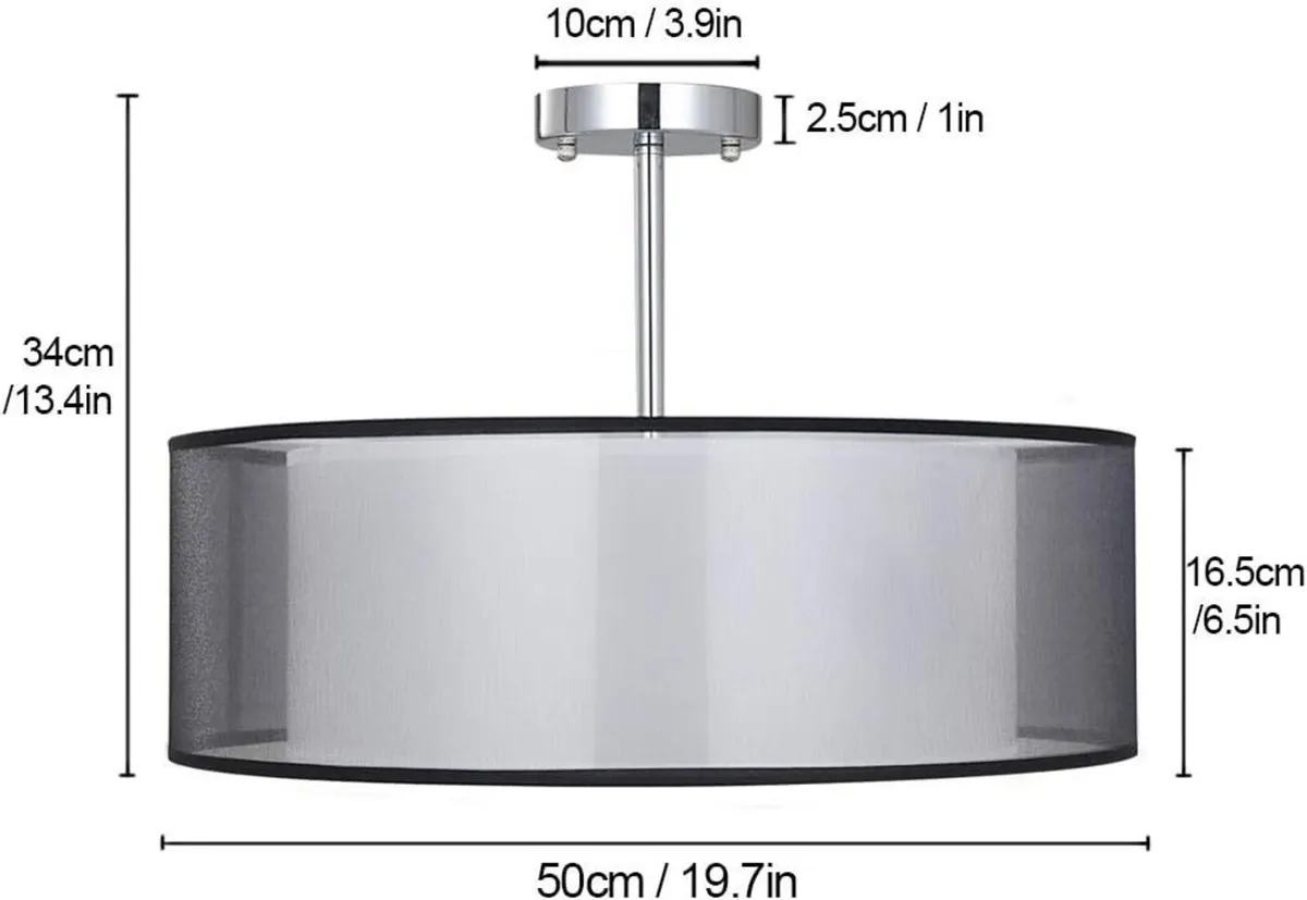 Ceiling Light Modern Fabric Pendant Shade Large - Image 2