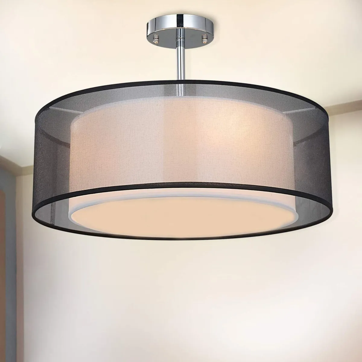 Ceiling Light Modern Fabric Pendant Shade Large - Image 1