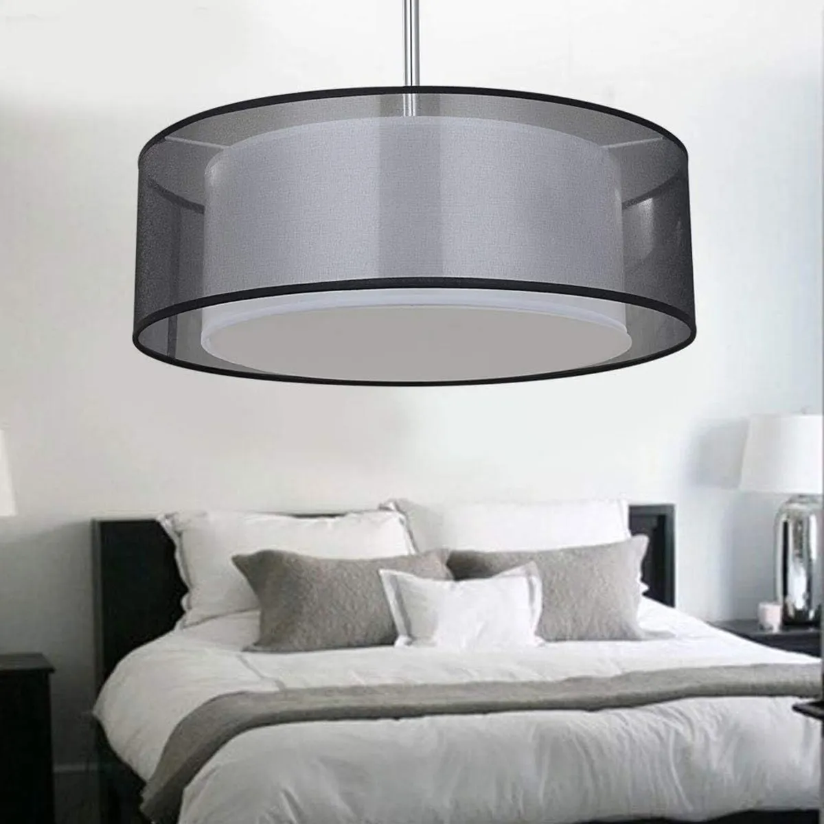 Ceiling Light Modern Fabric Pendant Shade Large - Image 3
